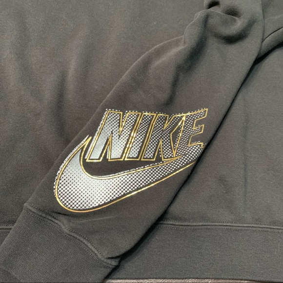 Nike Gold Center Logo w/ Swoosh Crew Neck Sweatshirt w/ Left Sleeve Logo Size L - Picture 6 of 11